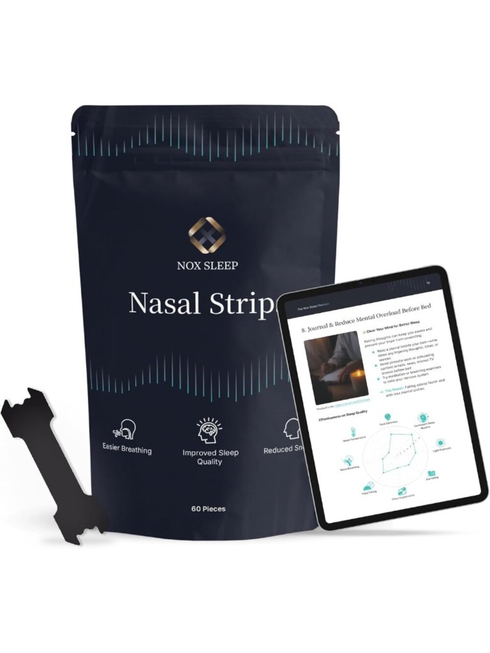 Premium Silk Nasal Strips for Snoring Relief - Extra Strength Adhesive, Sleep